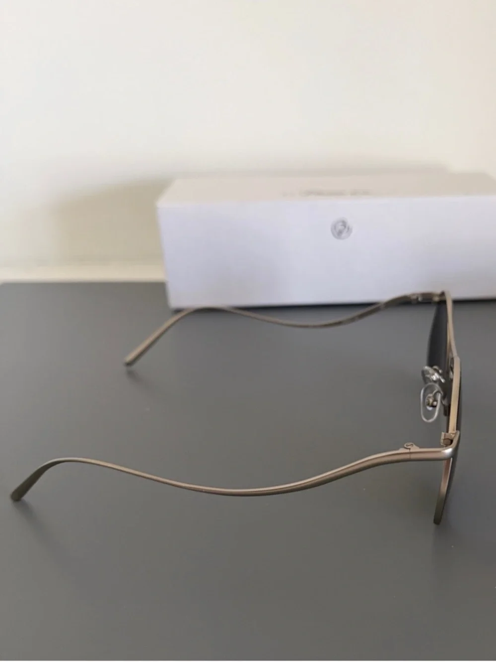 3.1 Phillip Lim x Linda Farrow PL177 Titanium White Gold Aviator Sunglasses Set